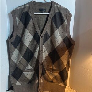 Alberto Cardinali Men's Argyle Sweater Vest - Brown and Black